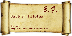 Balló Filotea névjegykártya